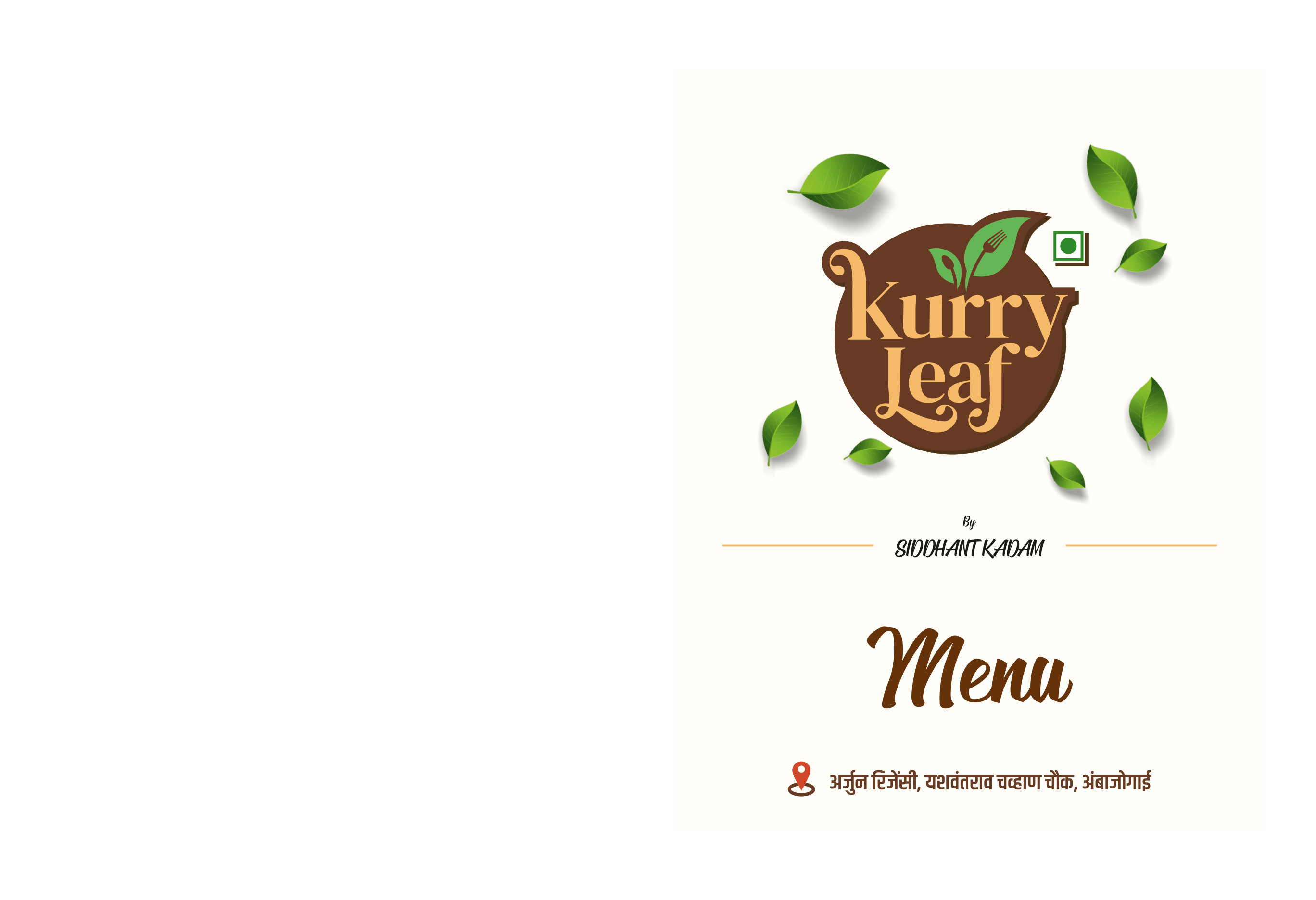 Kurry Leaf Menu — Page 1